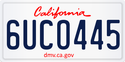 CA license plate 6UCO445