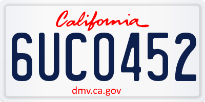 CA license plate 6UCO452