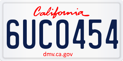 CA license plate 6UCO454