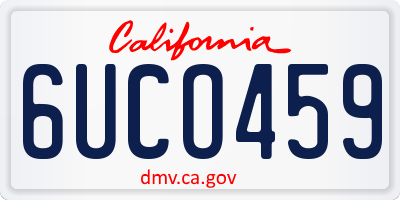 CA license plate 6UCO459