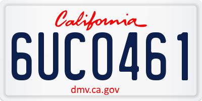 CA license plate 6UCO461