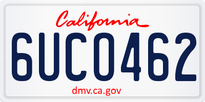 CA license plate 6UCO462