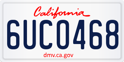 CA license plate 6UCO468