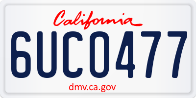 CA license plate 6UCO477