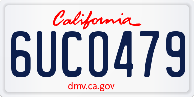 CA license plate 6UCO479