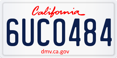 CA license plate 6UCO484