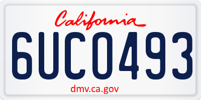 CA license plate 6UCO493