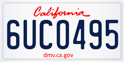 CA license plate 6UCO495
