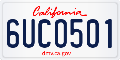 CA license plate 6UCO501