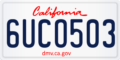 CA license plate 6UCO503