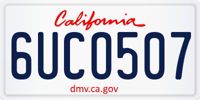 CA license plate 6UCO507