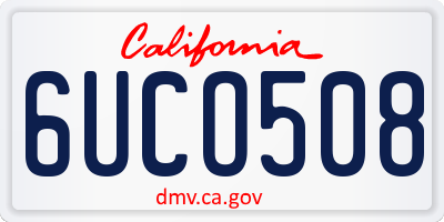 CA license plate 6UCO508