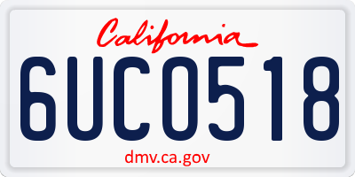 CA license plate 6UCO518