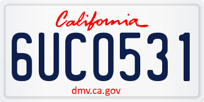 CA license plate 6UCO531