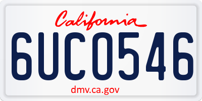 CA license plate 6UCO546