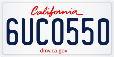 CA license plate 6UCO550