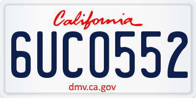 CA license plate 6UCO552