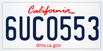 CA license plate 6UCO553