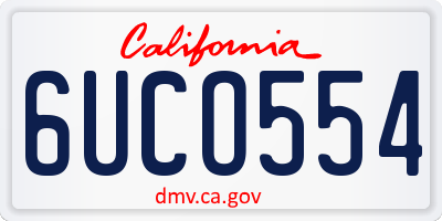 CA license plate 6UCO554