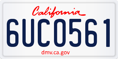 CA license plate 6UCO561