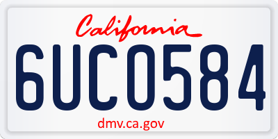 CA license plate 6UCO584