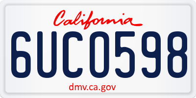CA license plate 6UCO598