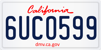 CA license plate 6UCO599