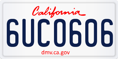 CA license plate 6UCO606