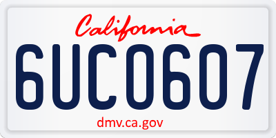 CA license plate 6UCO607