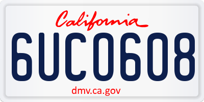 CA license plate 6UCO608