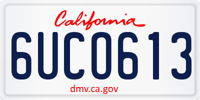 CA license plate 6UCO613