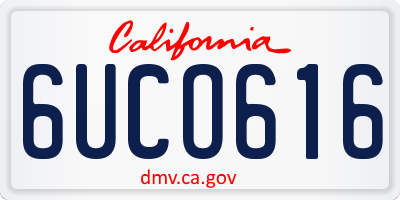 CA license plate 6UCO616