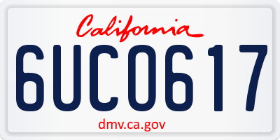 CA license plate 6UCO617