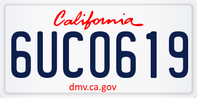 CA license plate 6UCO619