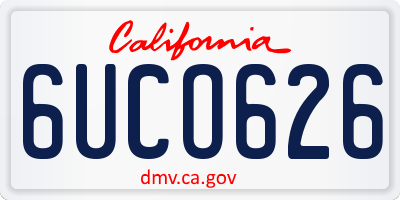 CA license plate 6UCO626