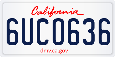 CA license plate 6UCO636