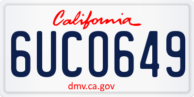 CA license plate 6UCO649