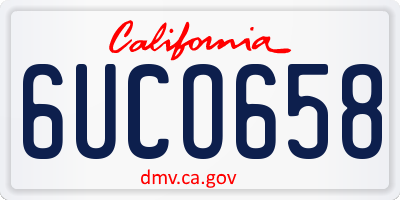 CA license plate 6UCO658