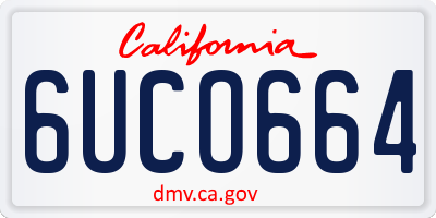 CA license plate 6UCO664
