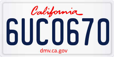 CA license plate 6UCO670