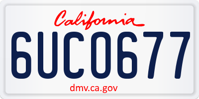 CA license plate 6UCO677