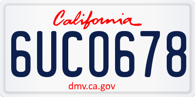 CA license plate 6UCO678