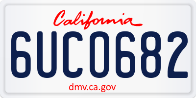 CA license plate 6UCO682
