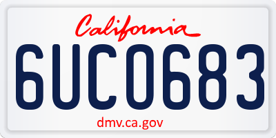 CA license plate 6UCO683