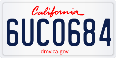 CA license plate 6UCO684