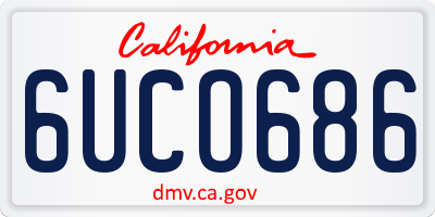 CA license plate 6UCO686