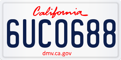 CA license plate 6UCO688
