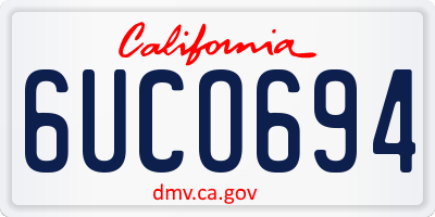 CA license plate 6UCO694