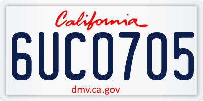 CA license plate 6UCO705