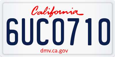 CA license plate 6UCO710